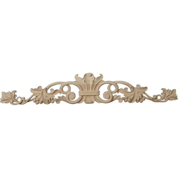 Ekena Millwork 36"W x 6 1/4"H x 1"D Large Marseille Center with Scrolls, Maple ONL36X06X01MAMA - main